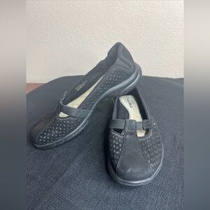 Nature Walk Black Women’s 6M Faux Suede Mary Jane Comfort Walking Shoes Slip On